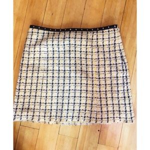 Check tweed mini skirt